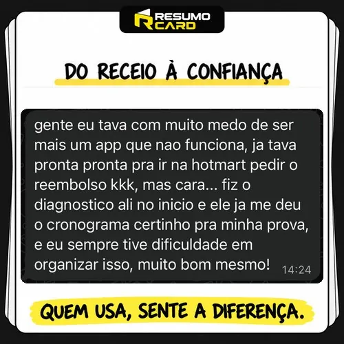 Depoimento de assinante do RESUMO CARD: Do receio à confiança