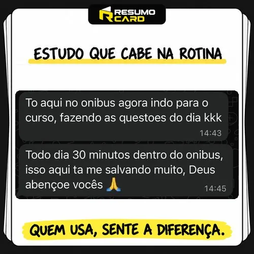 Depoimento de assinante do RESUMO CARD: Estudo que cabe na rotina