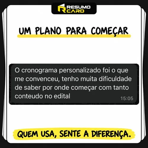 Depoimento de assinante do RESUMO CARD: Um plano para começar