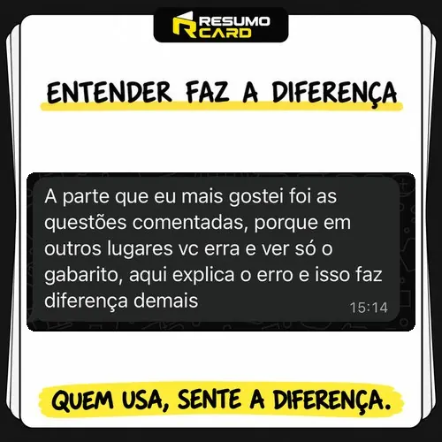 Depoimento de assinante do RESUMO CARD: Entender faz a diferença